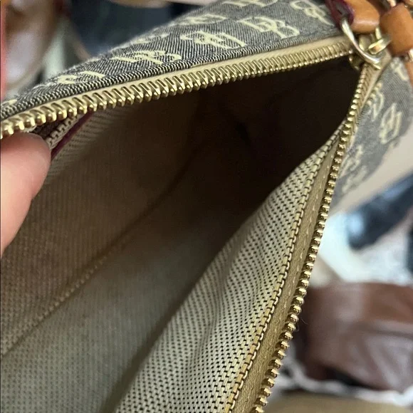 Dooney & Bourke Gray and Tan Monogram Bag - Picture 5 of 9